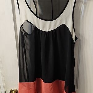 Elegant Black and White And Peach Women's Top